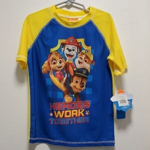 NWT Size 7 Paw Patrol Kids' Yellow and Blue T-Shirt